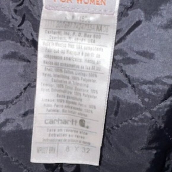 Carhartt Duck Canvas Insulated Overalls Women 8X32 Quilted Lining - Picture 5 of 9